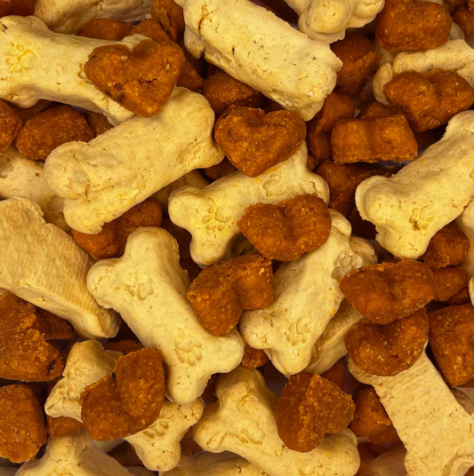 Cheesy Crunchy Bones & Soft Tomato Hearts Dog Treats