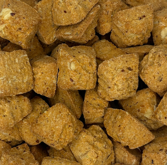 Bacon Cheddar Oat Bites crunchy dog treats